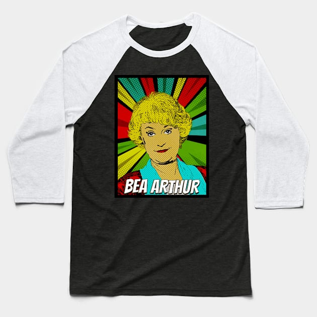 Bea Arthur Golden Girls Pop Art Design // Fan Art Baseball T-Shirt by Flasher